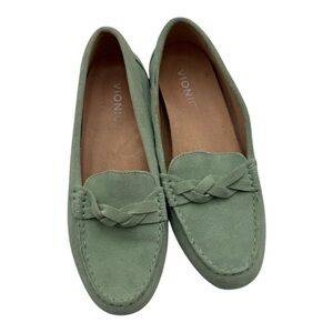 Vionic Suede Moccasin Flats – Lichen Green – Size 8M (NWOB)
